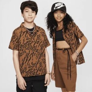 Nike Kids' Brown Patterned Shirt Dri-Fit NWT XL
